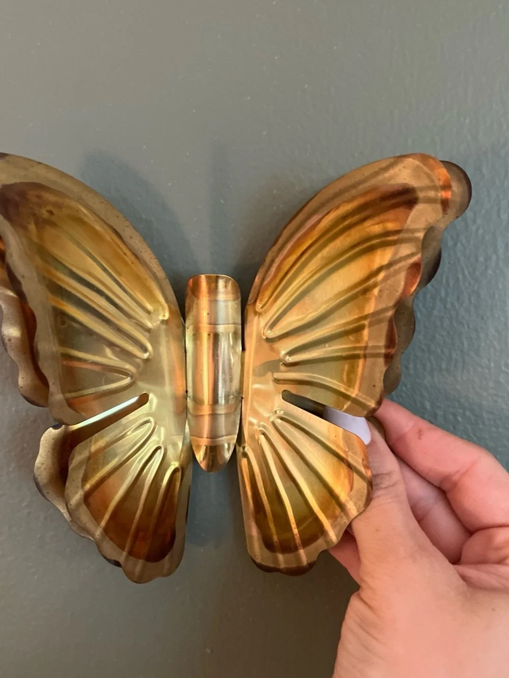 Hand Crafted Gold Butterfly Wall Accent